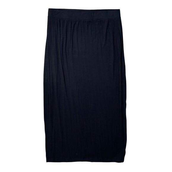 Apt. 9 Dresses & Skirts - Apt. 9 Basic Black Knit Maxi Skirt Stretch Side Slit Size L Large